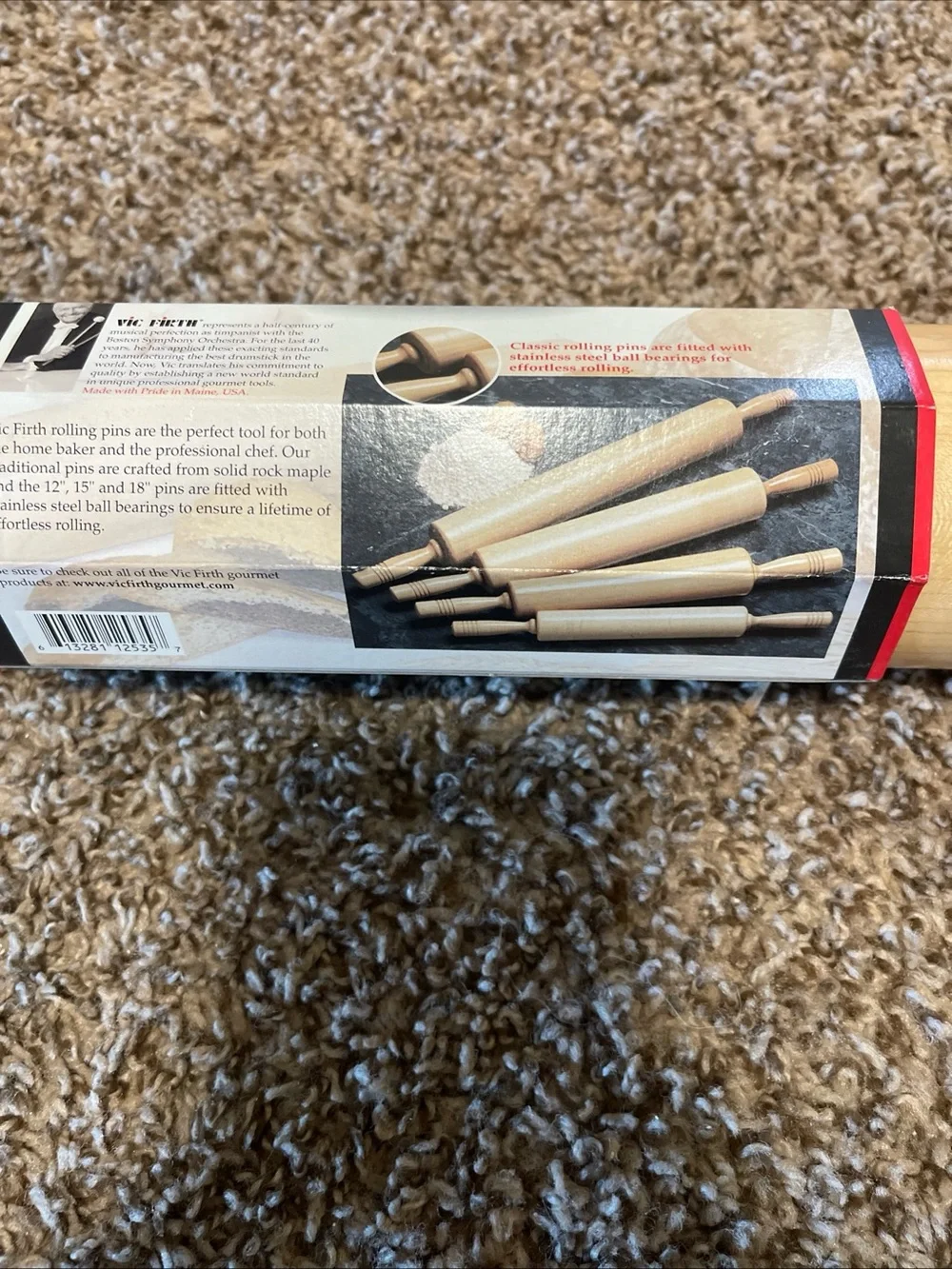 Professional Solid Rock Maple Rolling Pin - Natural Wood